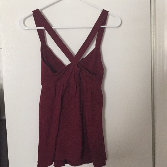 Burgundy women’s cross back tank top - Picture 2 of 3